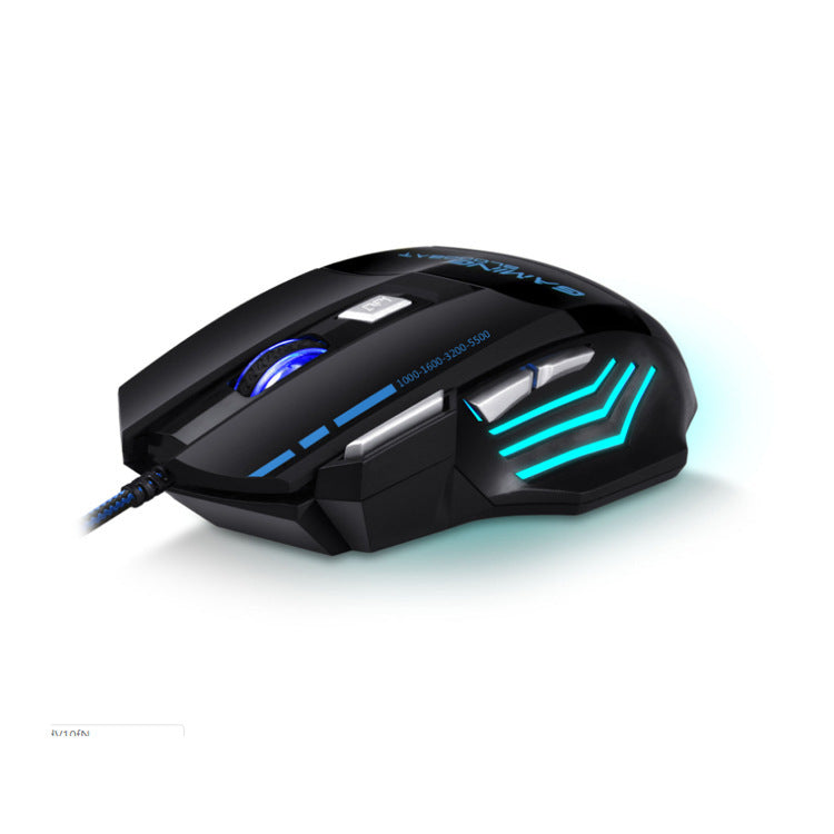 Bingdian Cross-border Supply New Factory Wholesale 7-key Colorful Breathing Light Backlit E-sports Gaming Mouse For PlayerUnknown&#39;s Battlegrounds