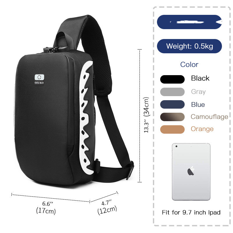 Men&#39;s USB multi-function shoulder bag