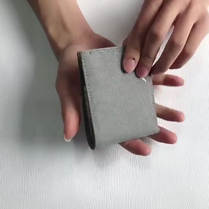 Men&#39;s Short Canvas Multi Clip Horizontal Denim Leather Clip