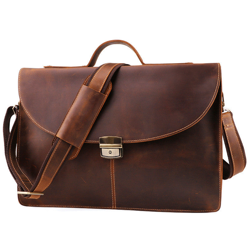New Casual Retro Leather Cross Section Men&#39;s Bag