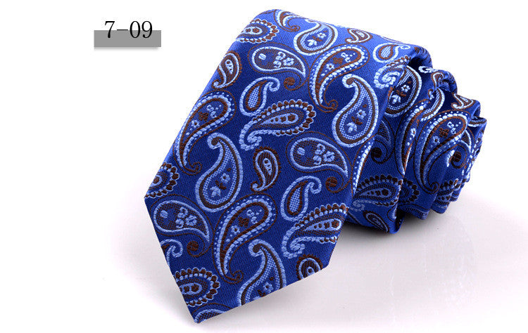 New Men&#39;s 7cm Striped Business Formal Tie