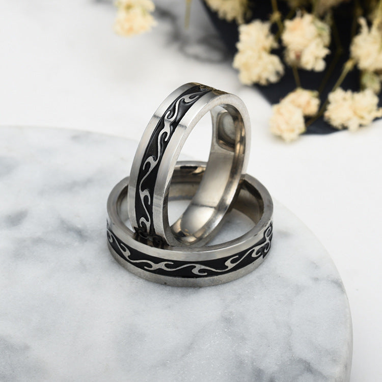 Men&#39;s Titanium Steel Vintage Ring