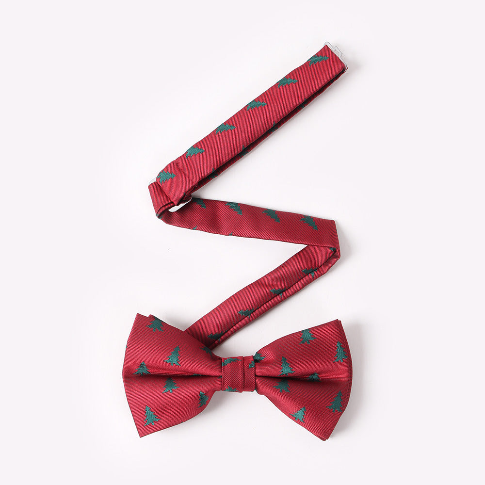 Men&#39;s Holiday Christmas Tree Snowflake Pattern Bow Tie