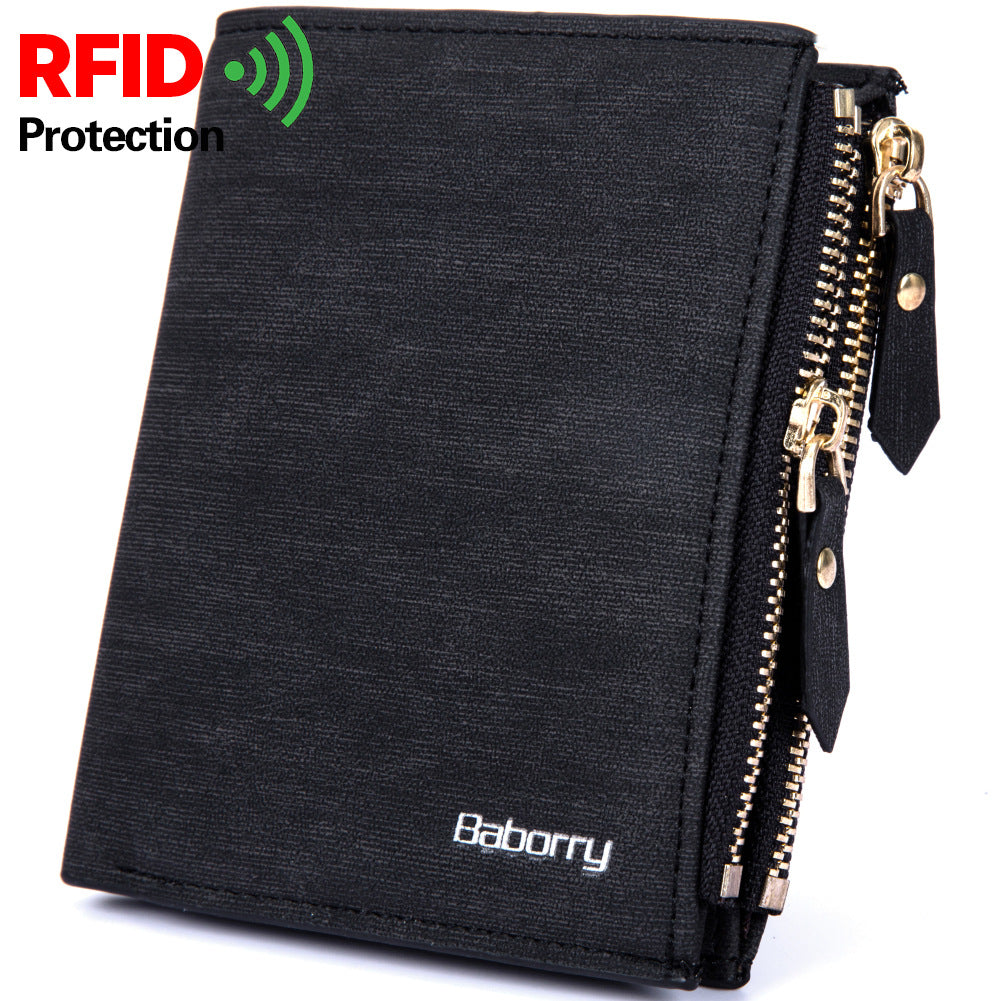 Wish AE bursting men&#39;s new wallet package wholesale short wallet male anti RFID RFID
