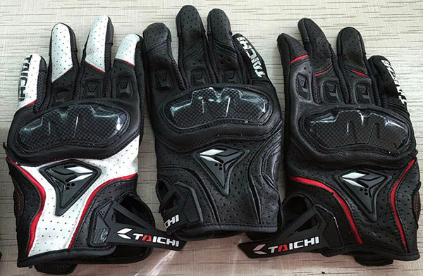 Summer classic RS-TAICHI RST390 full leather perforated carbon fiber breathable racing gloves
