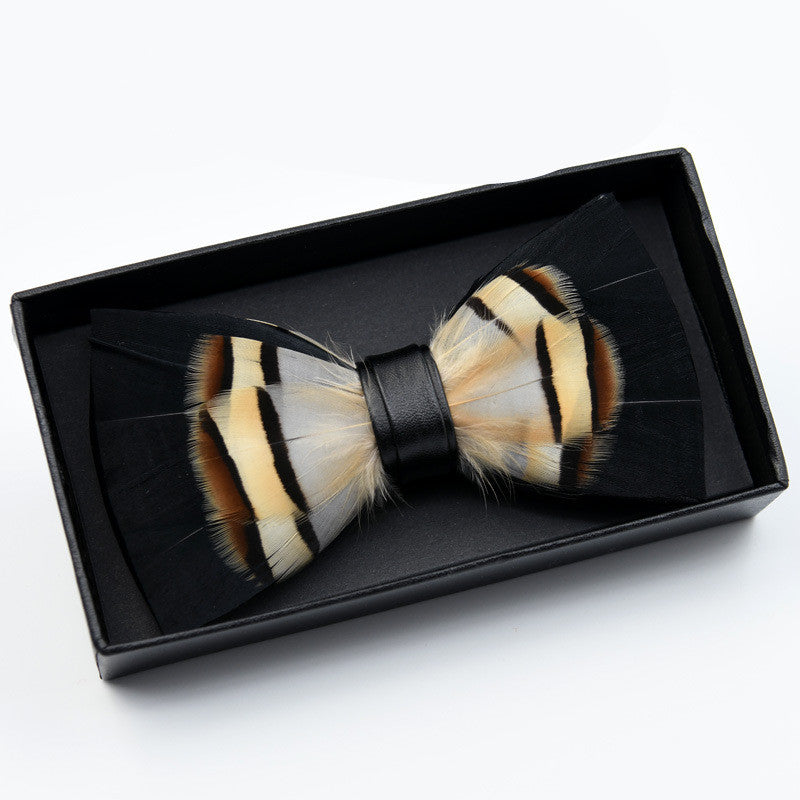 Feather bow tie gift box
