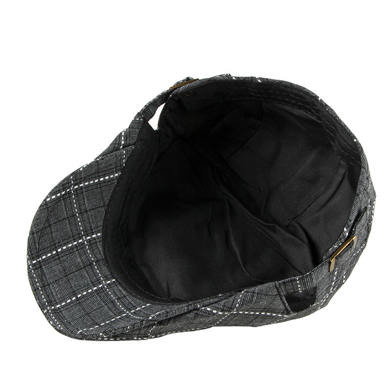 British Retro Duck Tongue Hat Men&#39;s Plaid