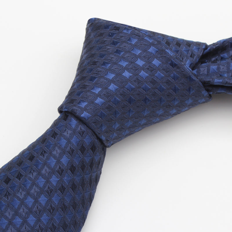 Navy Blue Tie Men&#39;s Business Dress 7cm Casual Gradient Plaid