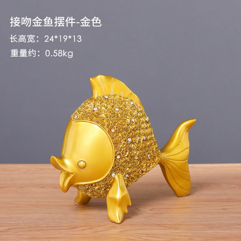 Creative New Chinese Style Light Luxury Goldfish Resin Crafts Decoration Home Decoration Hallway Wine Cabinet Model Room Decoration