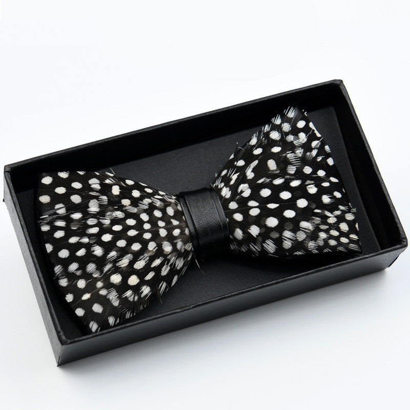 Feather bow tie gift box