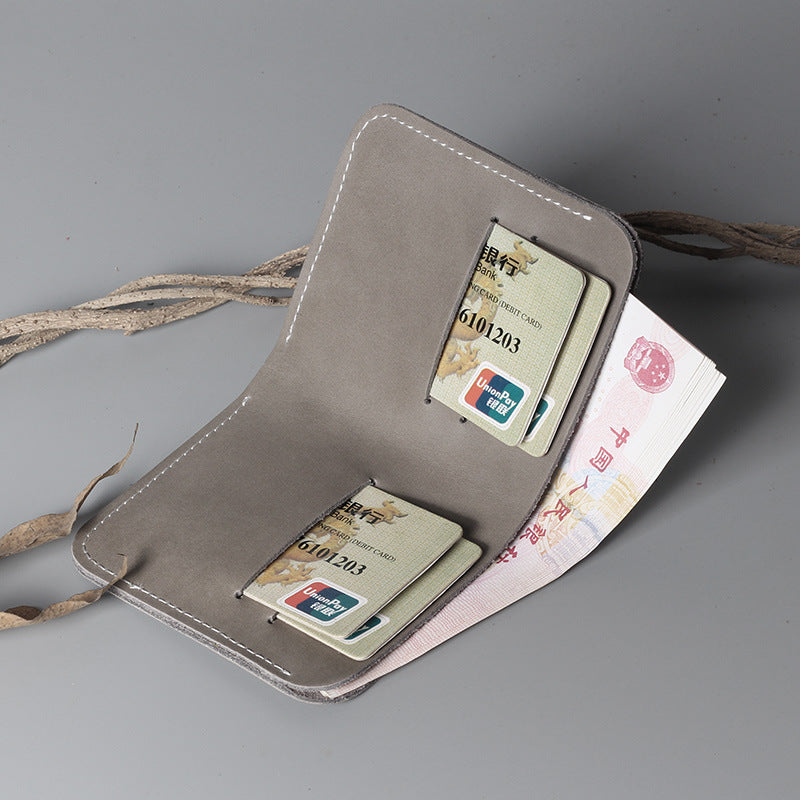 Men&#39;s And Women&#39;s Simple Hard Leather Wallet