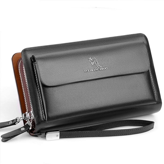 Pure Color Kangaroo Men&#39;s Business Casual Clutch