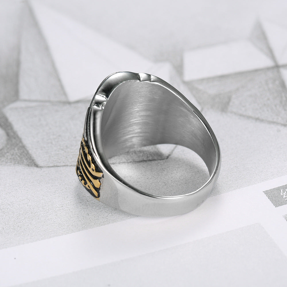 Stainless steel vintage ring