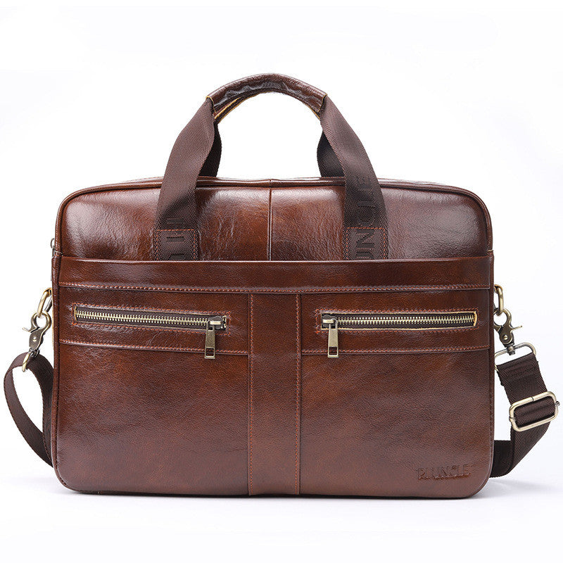 New leather men&#39;s briefcase