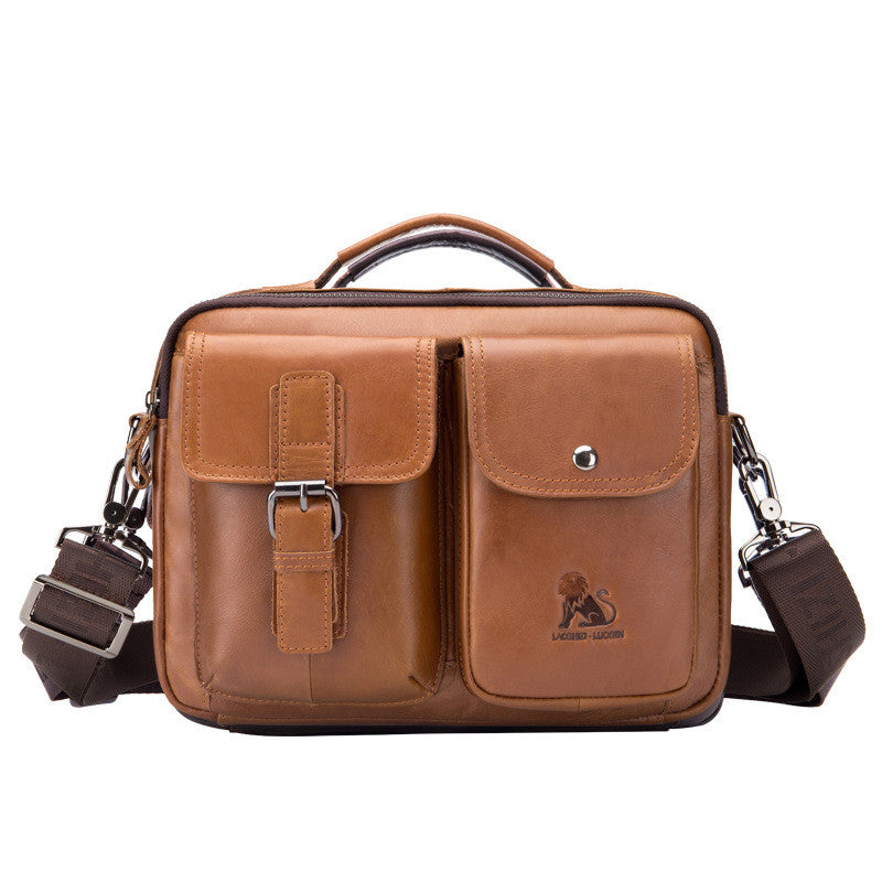 Cowhide men&#39;s diagonal bag