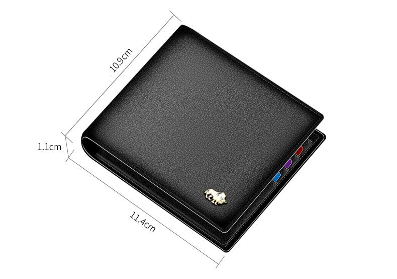 American bison men&#39;s short men&#39;s leather wallet