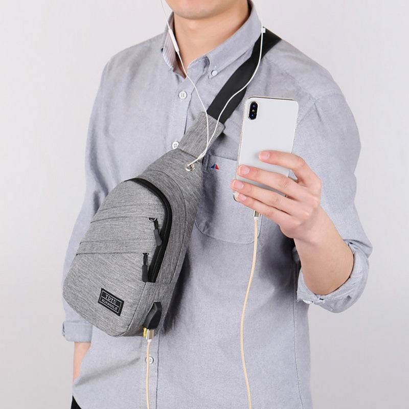 Multifunctional USB sports chest bag