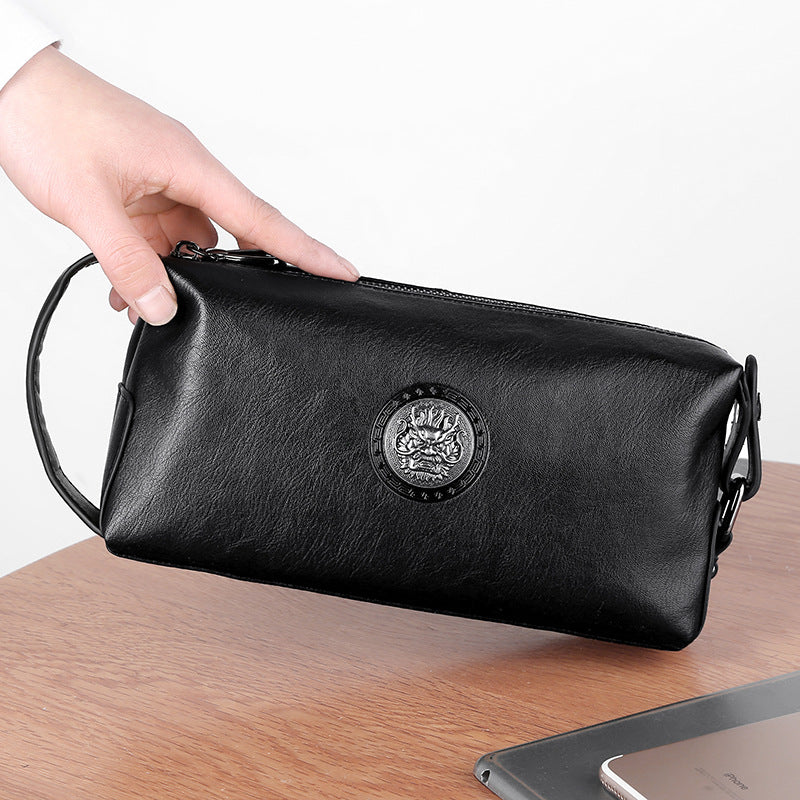 Men&#39;s Clutch Large Capacity Fashion Tote Soft Leather