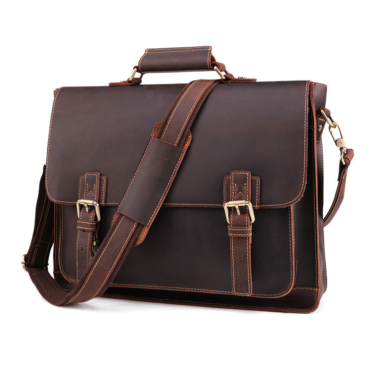 Genuine Leather Men&#39;s Business Briefcase