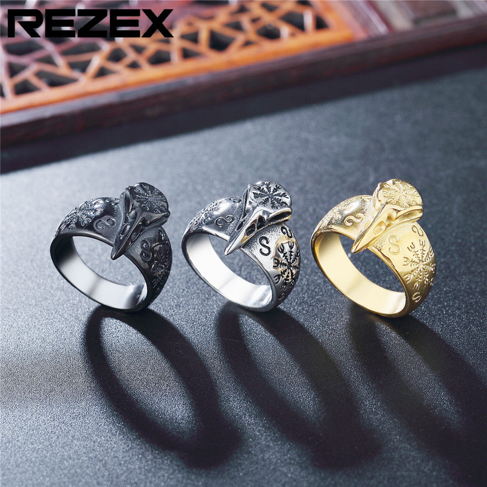 Personalized Vintage Viking Eagle Men&#39;s Titanium Steel Ring