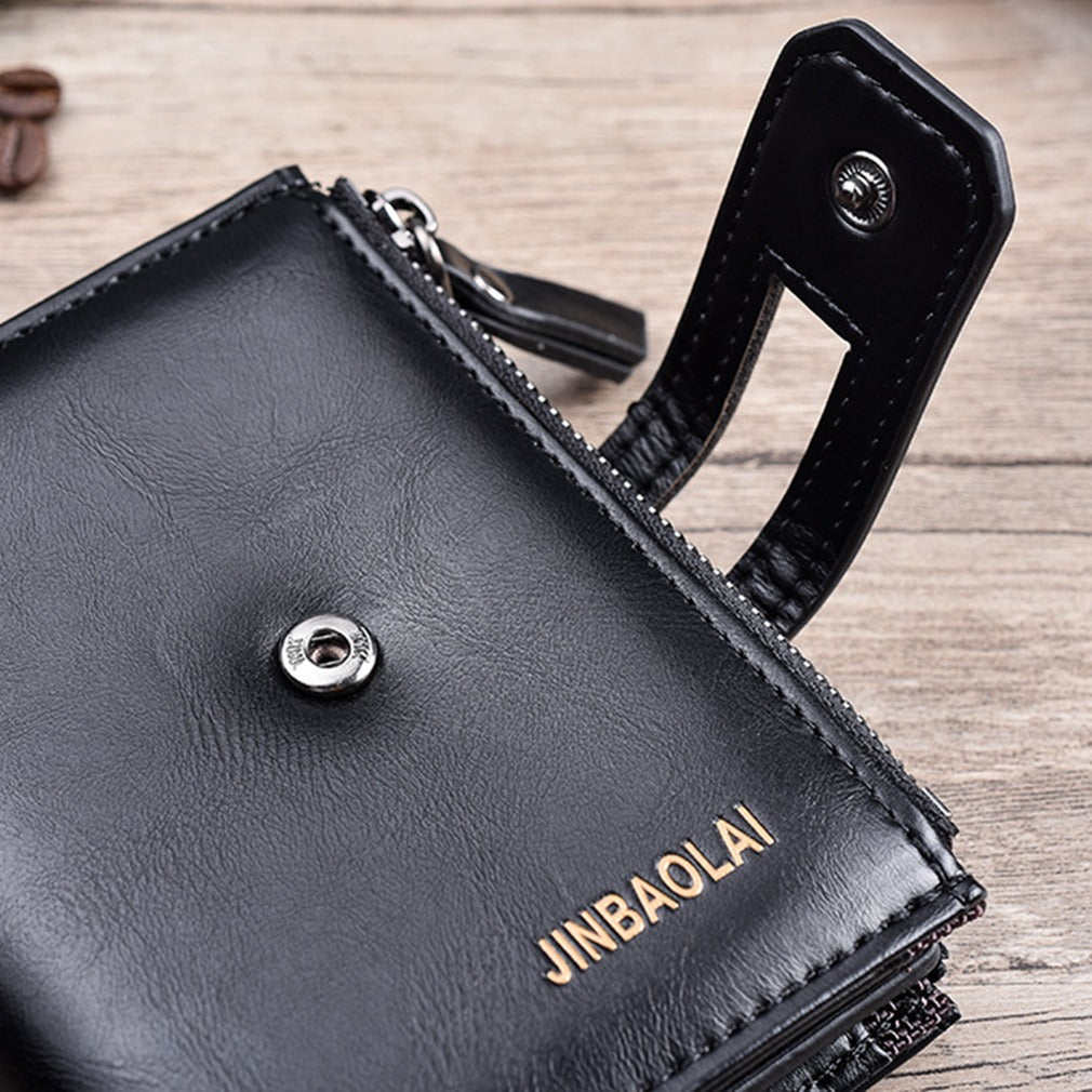 Buckle Retro Men&#39;s Wallet Wallet Multifunctional