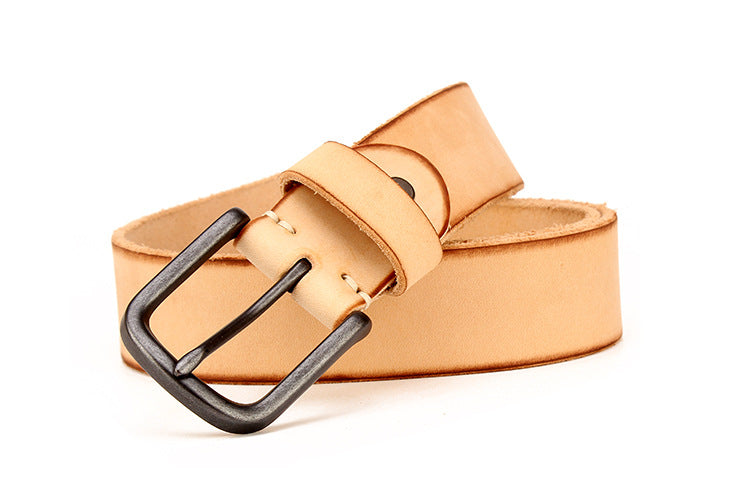 Men&#39;s leather pin buckle belt