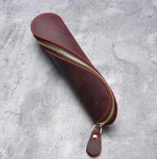 Vintage leather pencil case