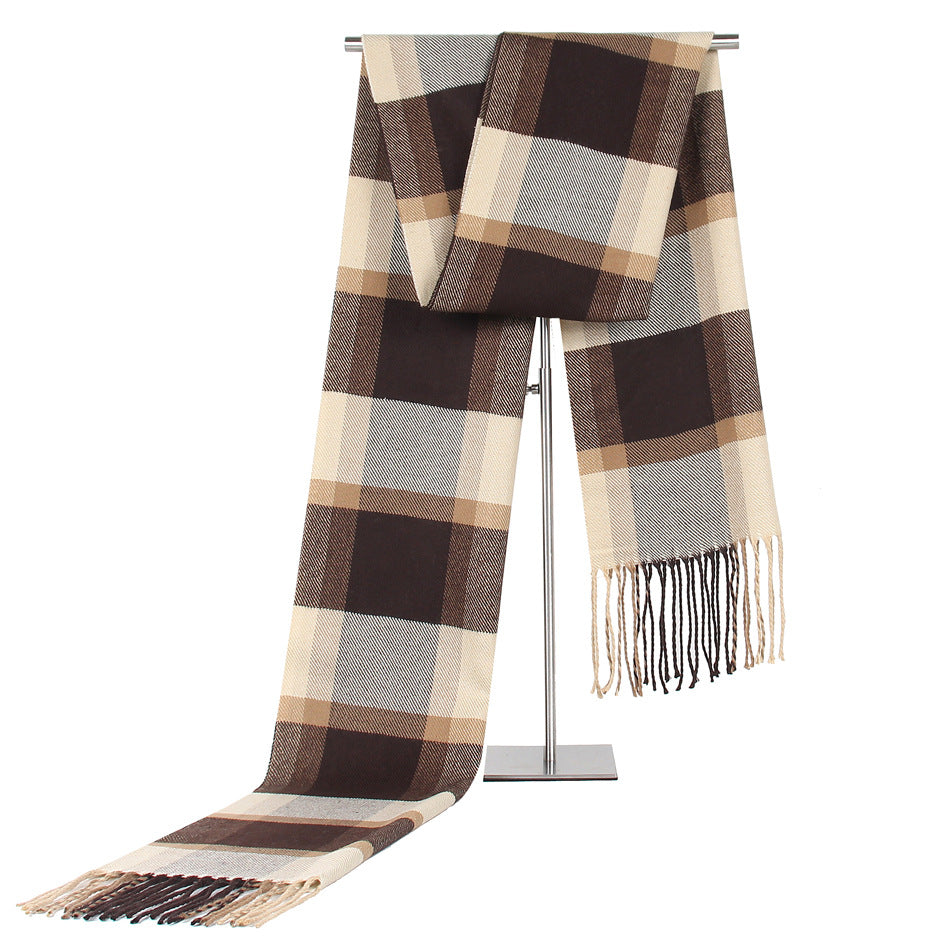 Men&#39;s Fashion Casual Plaid Artificial Cashmere Scarf