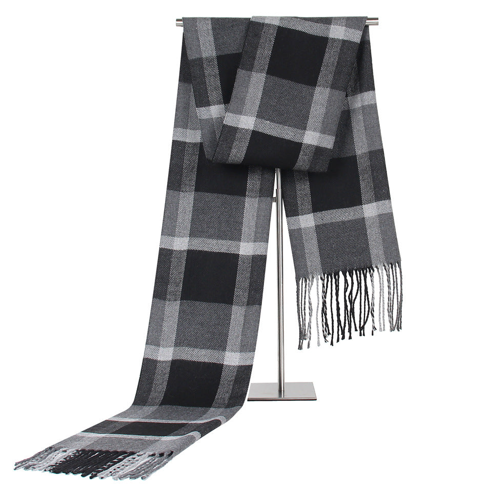 Men&#39;s Fashion Casual Plaid Artificial Cashmere Scarf