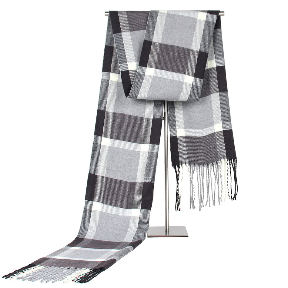 Men&#39;s Fashion Casual Plaid Artificial Cashmere Scarf