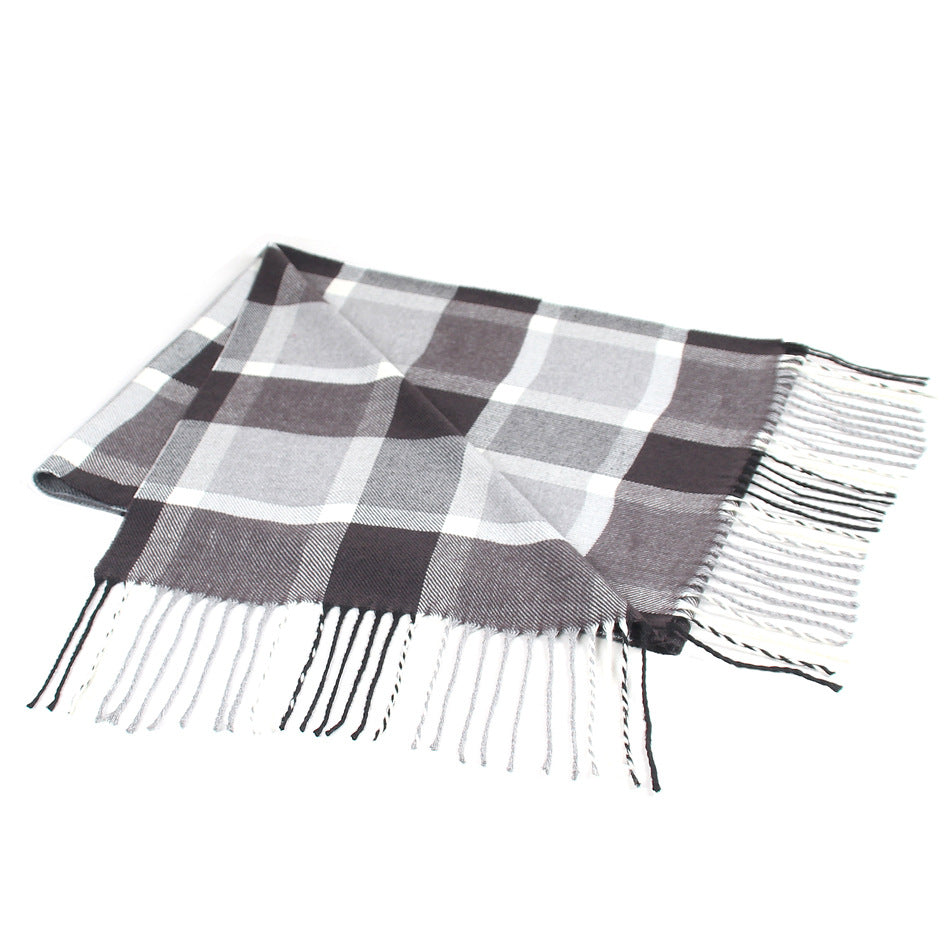 Men&#39;s Fashion Casual Plaid Artificial Cashmere Scarf
