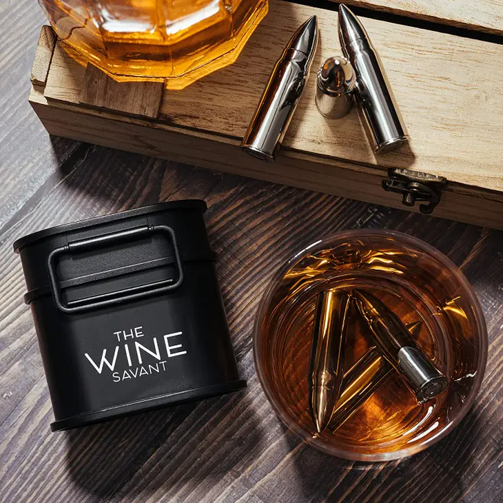 Whiskey Stones - Giftbox set - Stainless Steel - Black Set