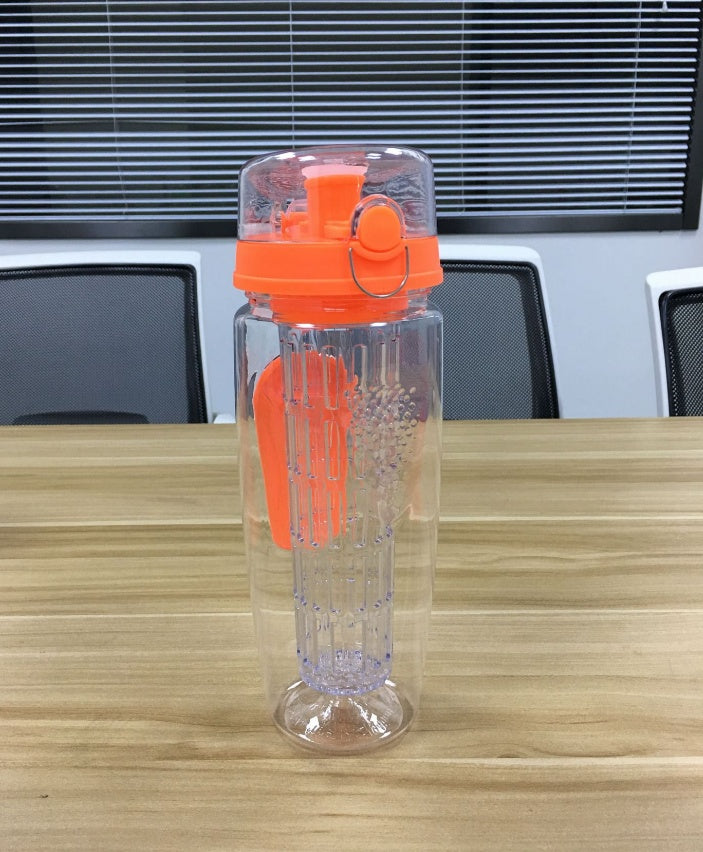 Fruit tea compartment plastic bottle button cover tritan sports bottle