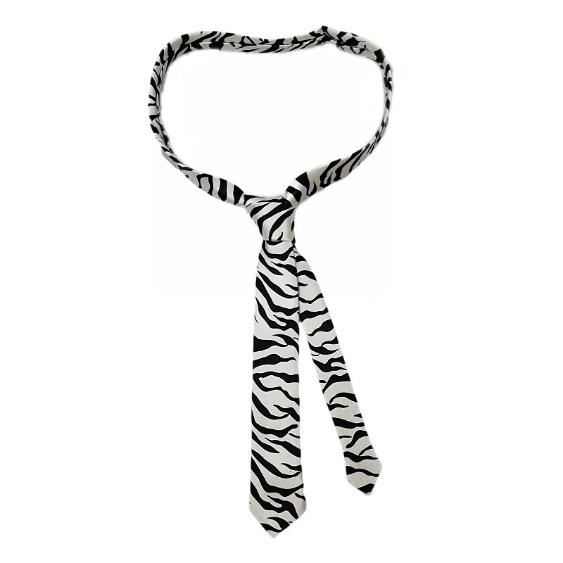 Zebra Leopard-print Shirt Ins Student Tie