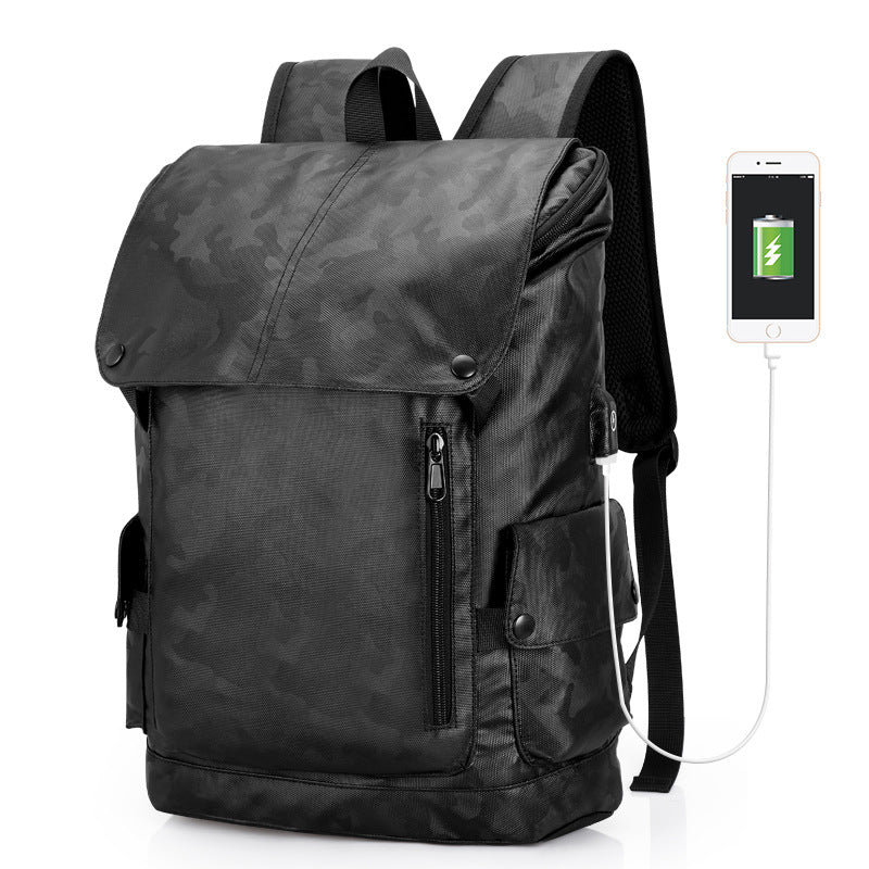 Casual Backpack Male Retro Simple Student Schoolbag