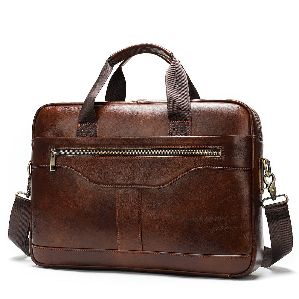 Vintage Business Office Handbag Men&#39;s Real-leather Bag Briefcase