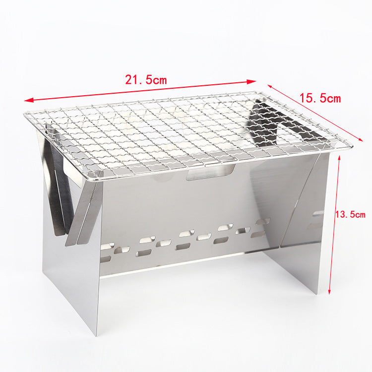 Stainless Steel Flat Card Barbecue Grill Camping Mini