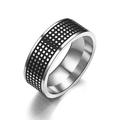 Men&#39;s Titanium Steel Vintage Ring