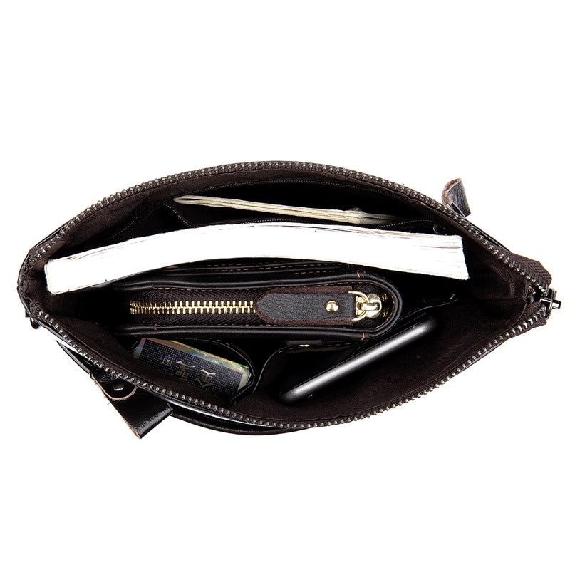 Leather men&#39;s bag casual business men&#39;s messenger bag