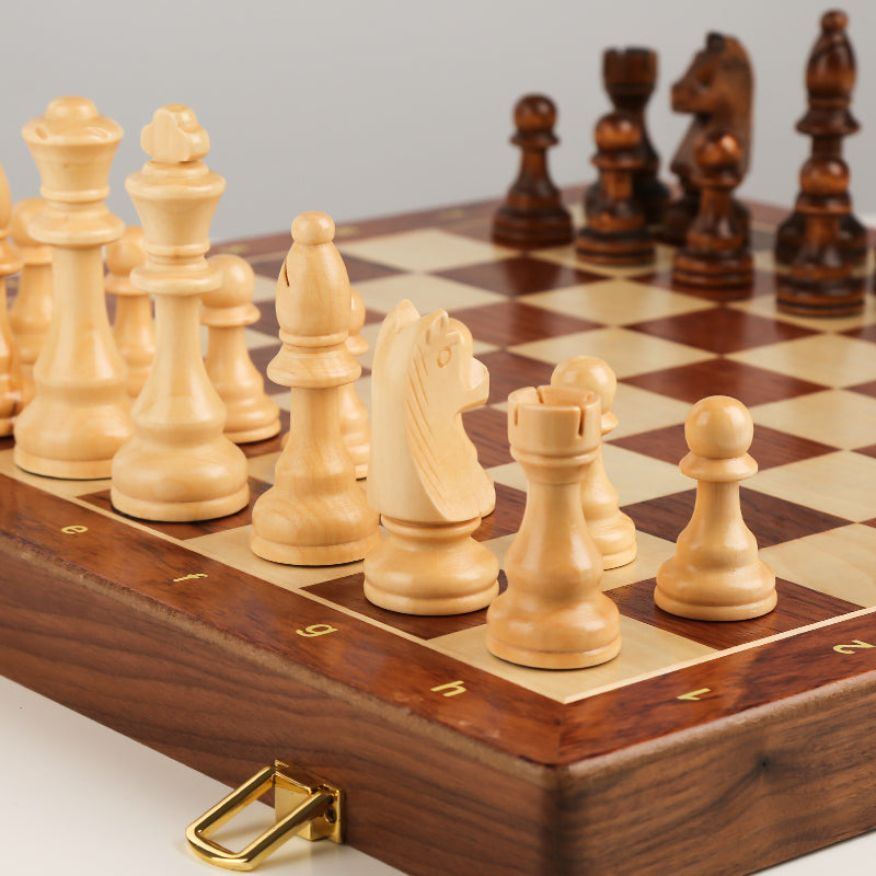 Chess Solid Wood High-end Suit Large Children&#39;s Wooden International Chess