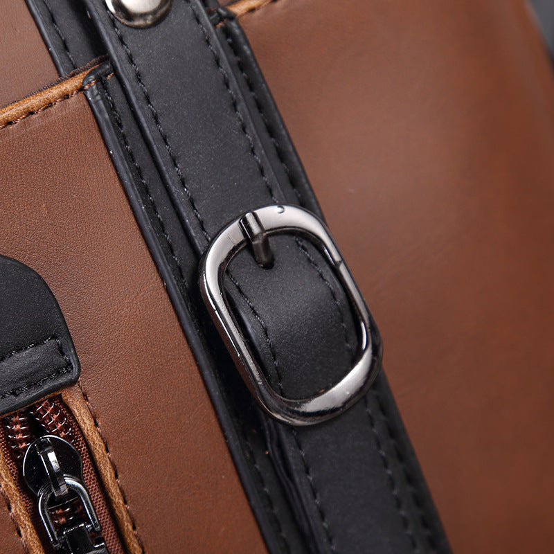 Men&#39;s leather retro chest bag