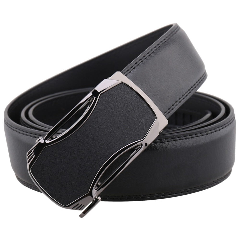 Men&#39;s belt leather automatic buckle leather belt