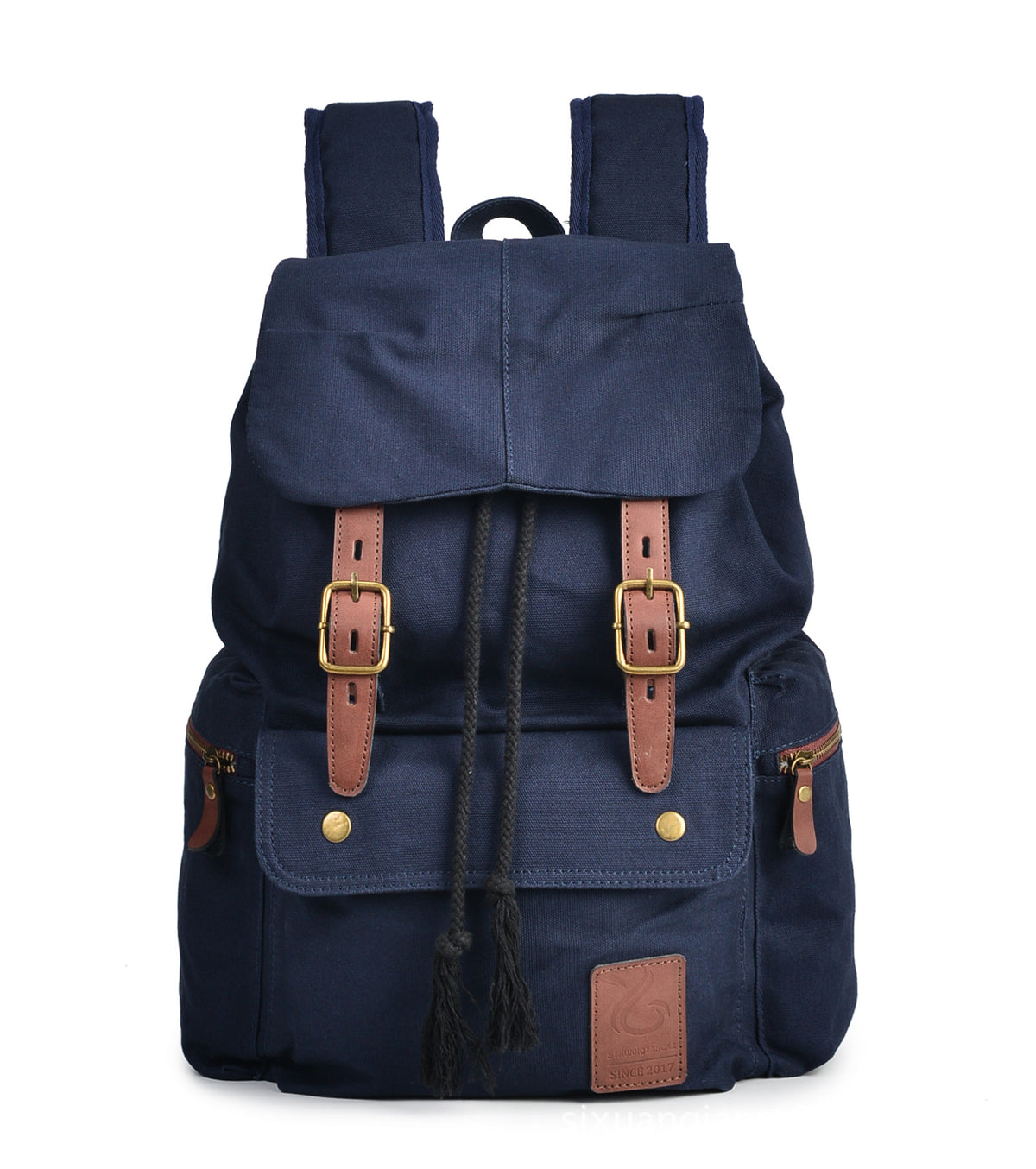 Men&#39;s pure cotton canvas bag, leisure outdoor large capacity backpack, factory directly climbing mountaineering bag