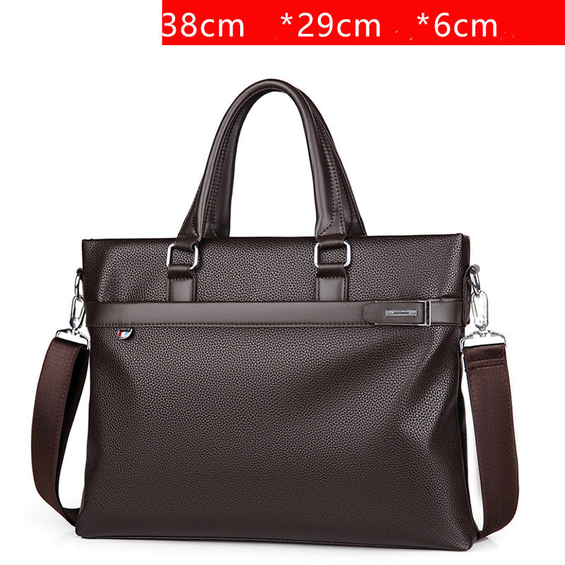 Large Capacity Business Handbag Men&#39;s Soft Leather Briefcase