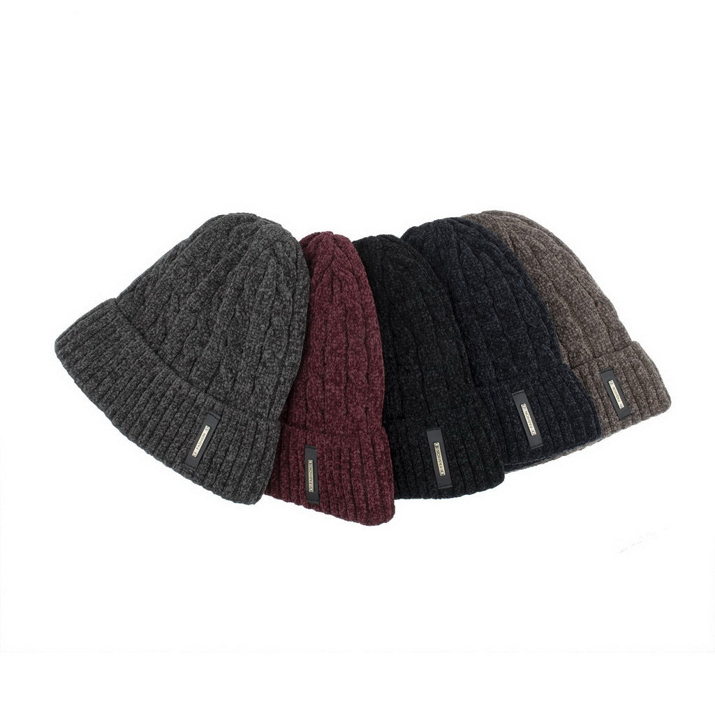 New Fleece Multicolor Chenille Twist Hat