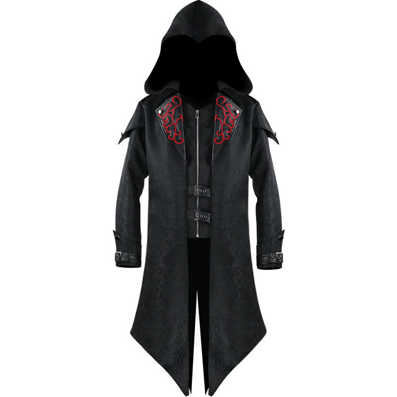 Men&#39;s New Medieval Halloween Retro Patchwork Coat