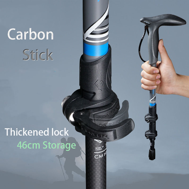 Carbon Fiber Outer Lock T Handle Curved Handle Trekking Pole Crutches