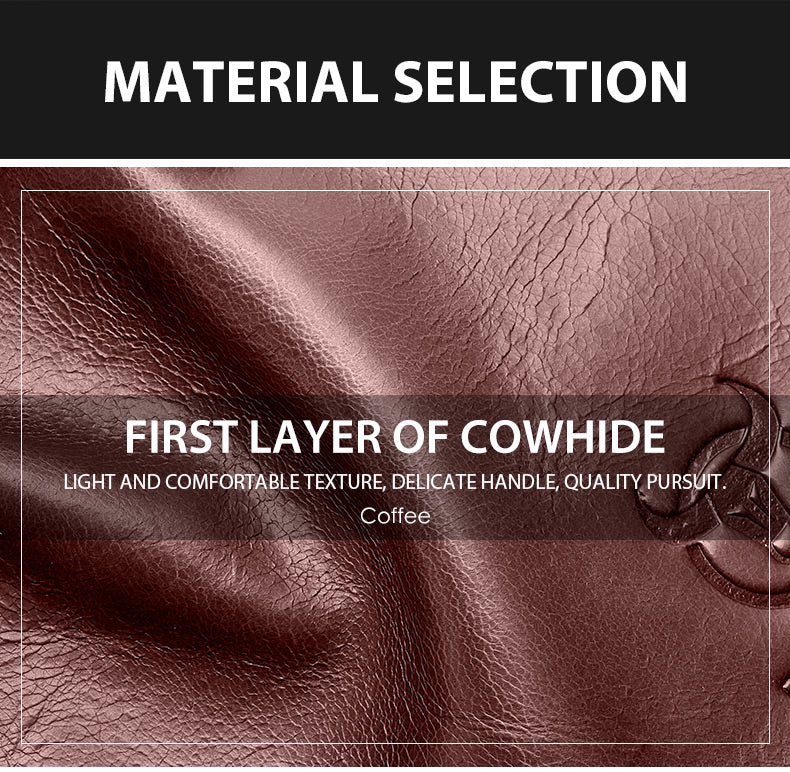 First Layer Cowhide Men&#39;s Casual One Shoulder Messenger Bag