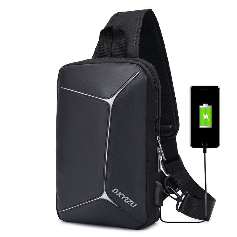 Men&#39;s Rechargeable Messenger Shoulder Bag Anti-theft Business Casual Anti-splashing