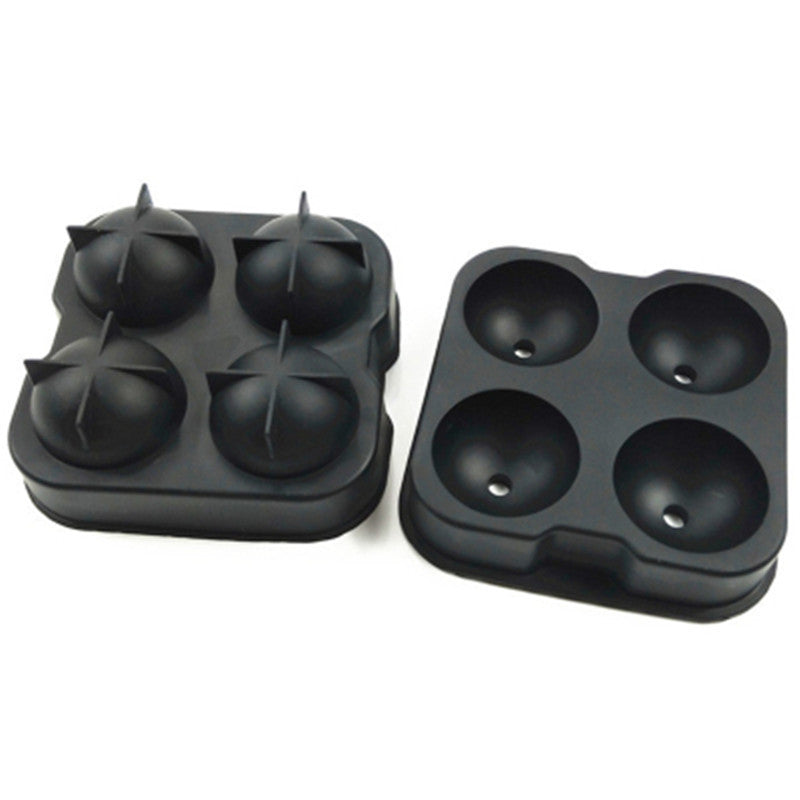 Four-piece Ice Hockey Ice Box With Lid Silicone Ball Ice Tray Bar Ice Hockey Mold Cocktail Silicone